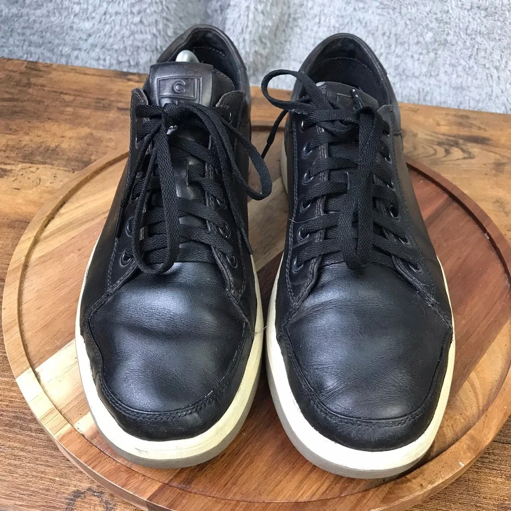 Cole Haan GrandPro Spectator Sneakers Mens 12 Black Leather Low Top Tennis Shoes